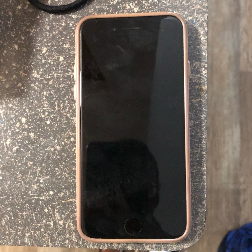Rose Gold Smartphone with Black Screen